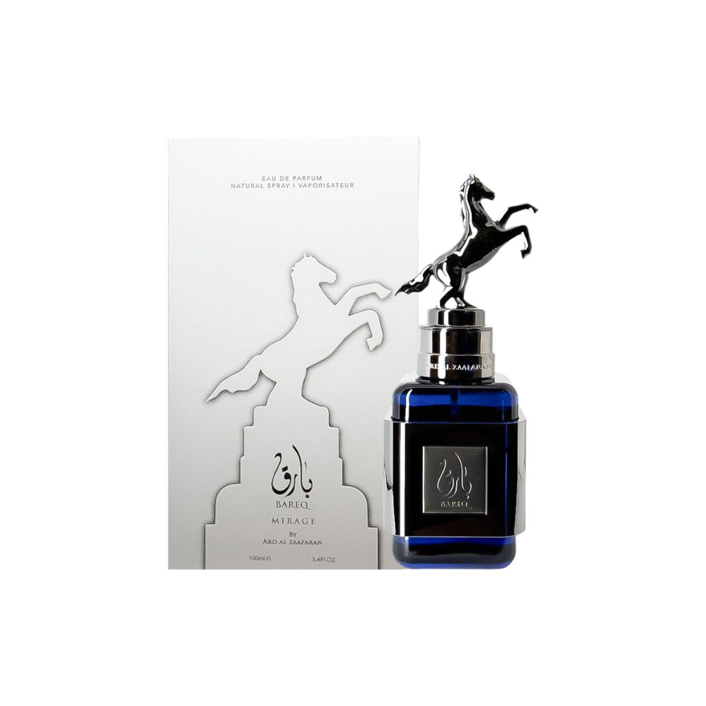 Frasco oficial do perfume ARD AL ZAAFARAN BAREQ MIRAGE EDP 100ML