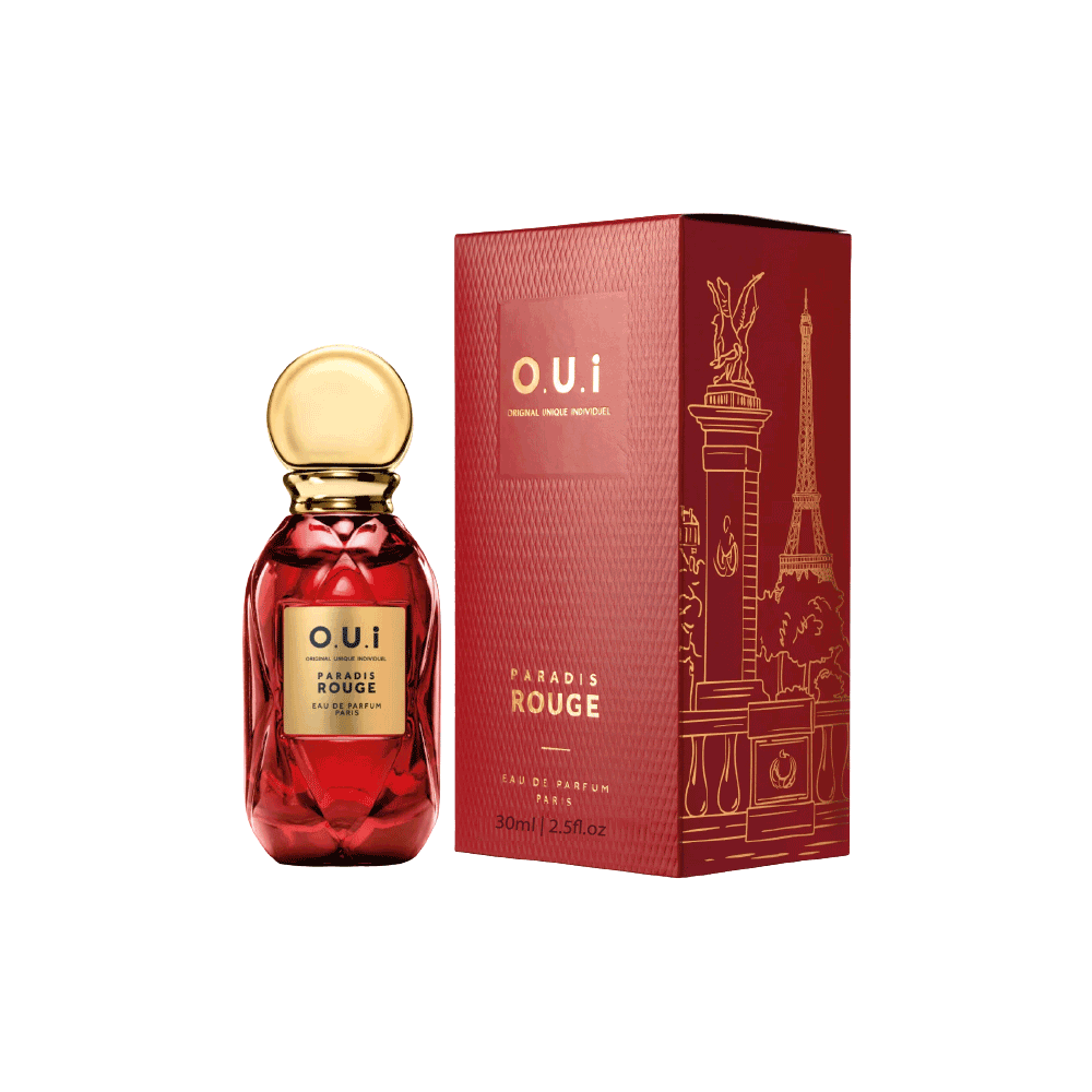 Frasco oficial do perfume OUI PARADIS ROUGE EDP 30ML
