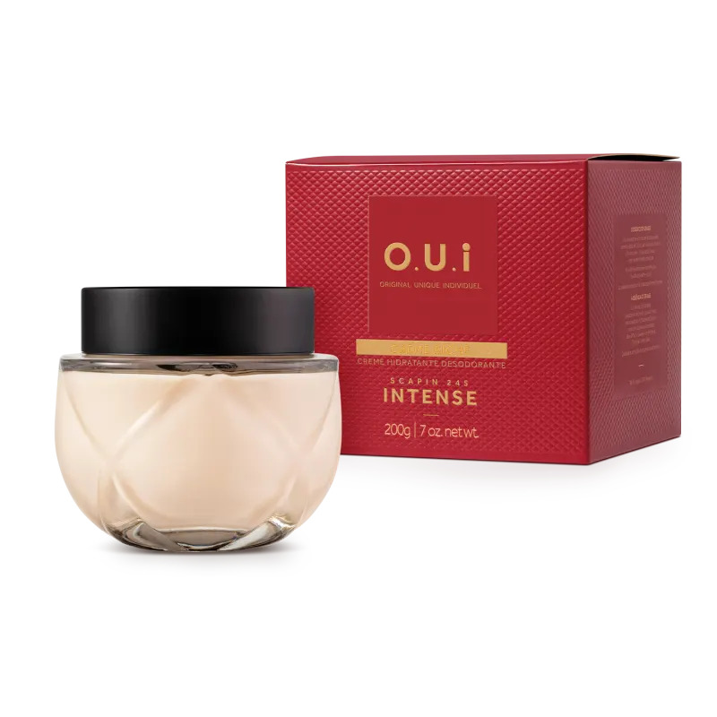 Frasco oficial do perfume OUI RICHE SCAPIN 245 INTENSE CR HIDRAT CORPO 200G