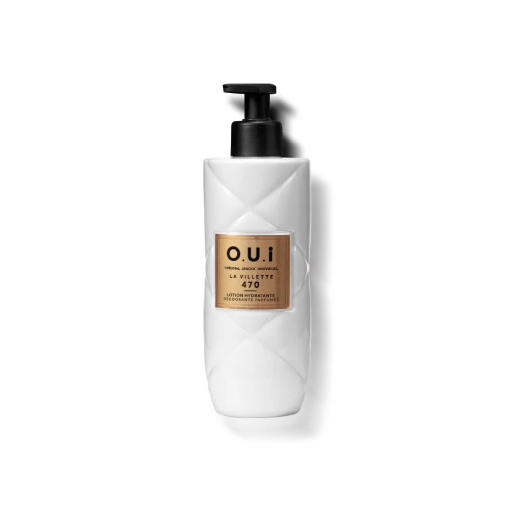 Frasco oficial do perfume OUI LOC DESOD HIDRAT CORP LA VILLETTE 400ML