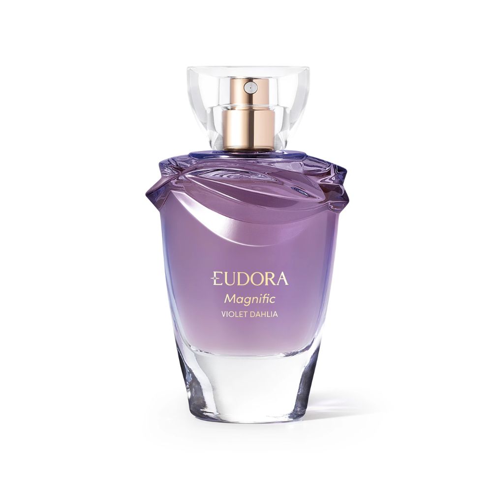 Frasco oficial do perfume EUD MAGNIFIC VIOLET DAHLIA DEO COL 75ML