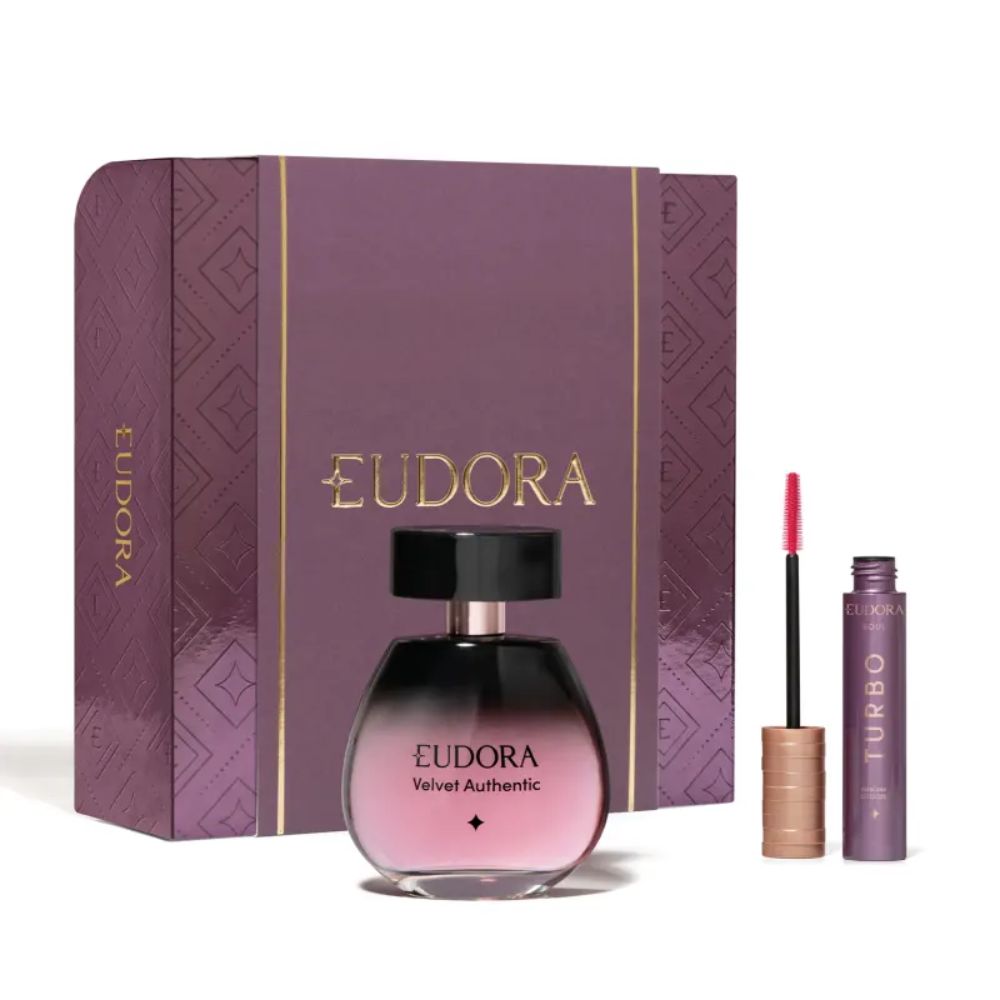 Frasco oficial do perfume EUD KIT VELVET AUTHENTIC 100ML+MASC CILIOS SOUL TURBO 10G