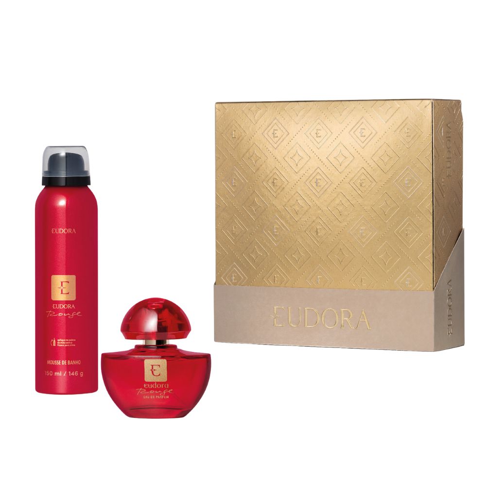 Frasco oficial do perfume EUD KIT ROUGE EDP 35ML+MOUSSE DE BANHO 150ML