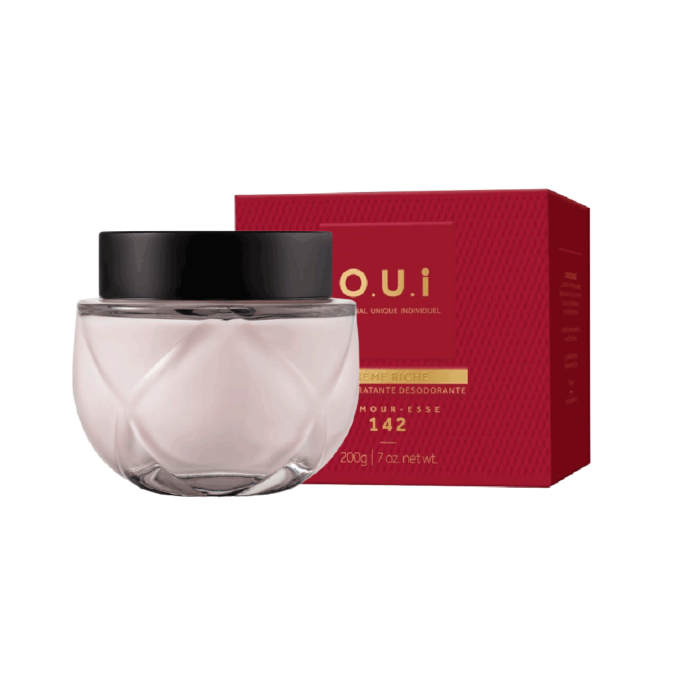 Frasco oficial do perfume OUI LAMOURESSE 142 CR DESOD HIDRAT CORPO 200G
