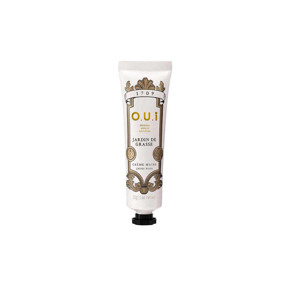 Frasco oficial do perfume OUI CR HIDRAT MAOS JARDIN DE GRASSE 30G