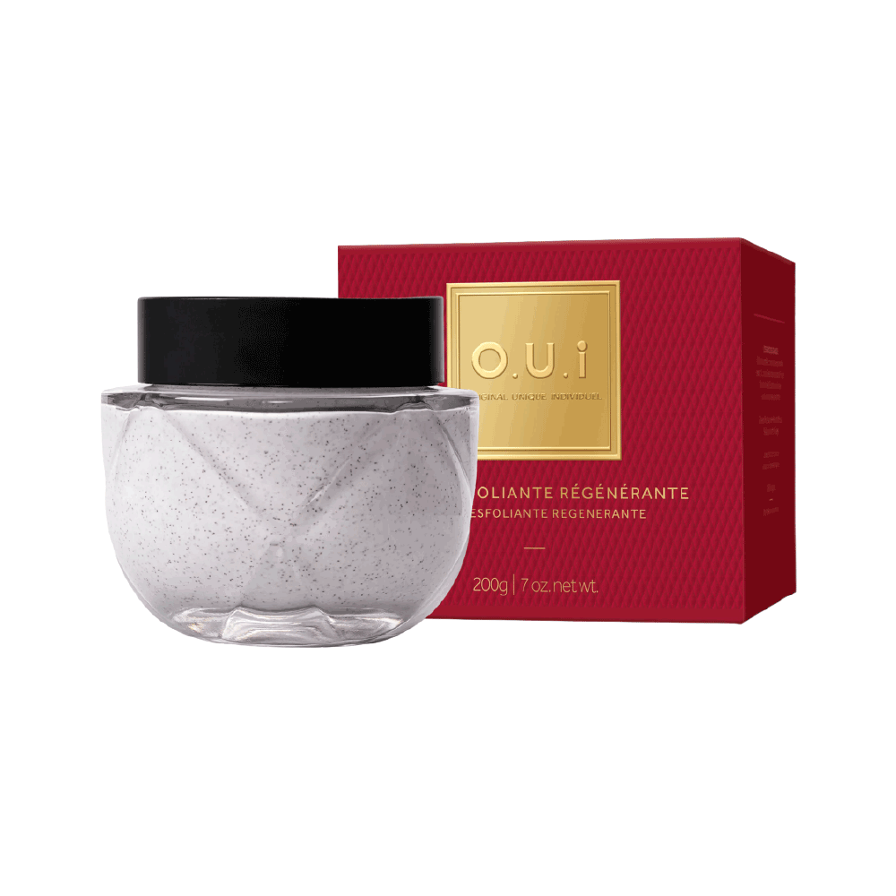 Frasco oficial do perfume OUI CR ESFOLIANTE CORPO REGENERANTE 200G