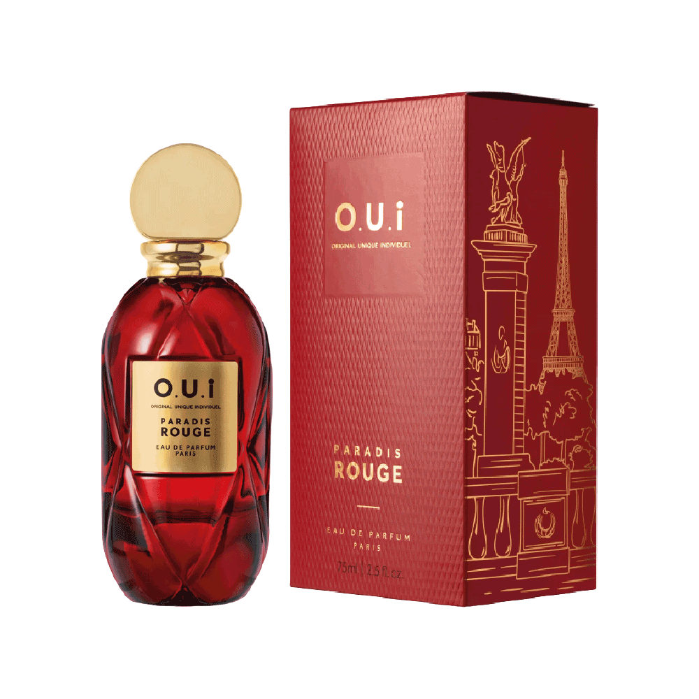Frasco oficial do perfume OUI PARADIS ROUGE EDP 75ML