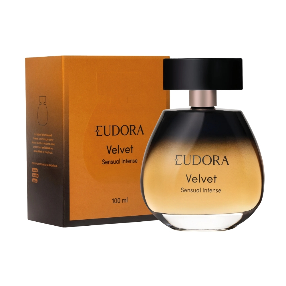 Frasco oficial do perfume EUD VELVET SENSUAL INTENSE DEO COL 100ML