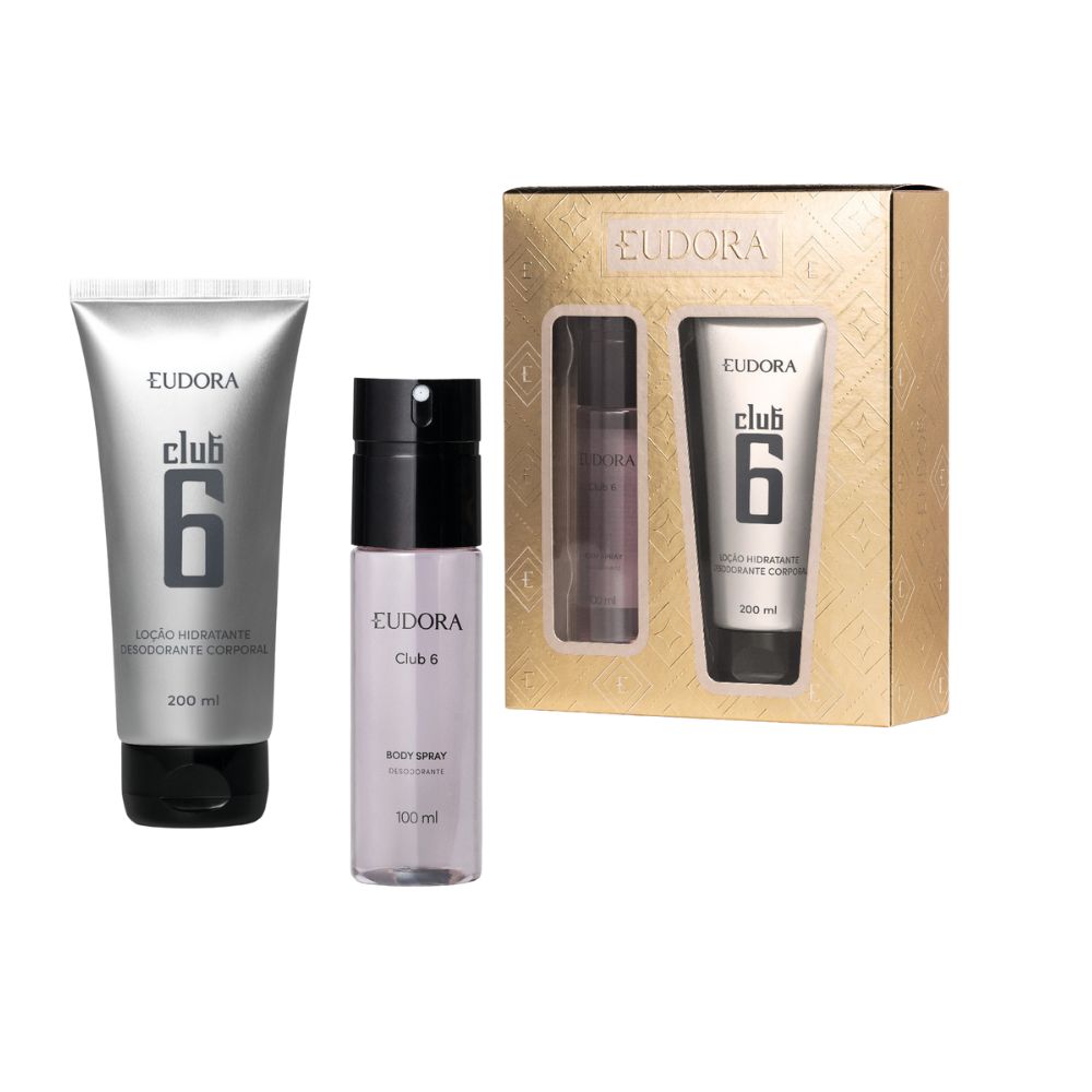 Frasco oficial do perfume EUD KIT CLUB 6 BODY SPRAY 100ML+LOC CORPORAL 200ML