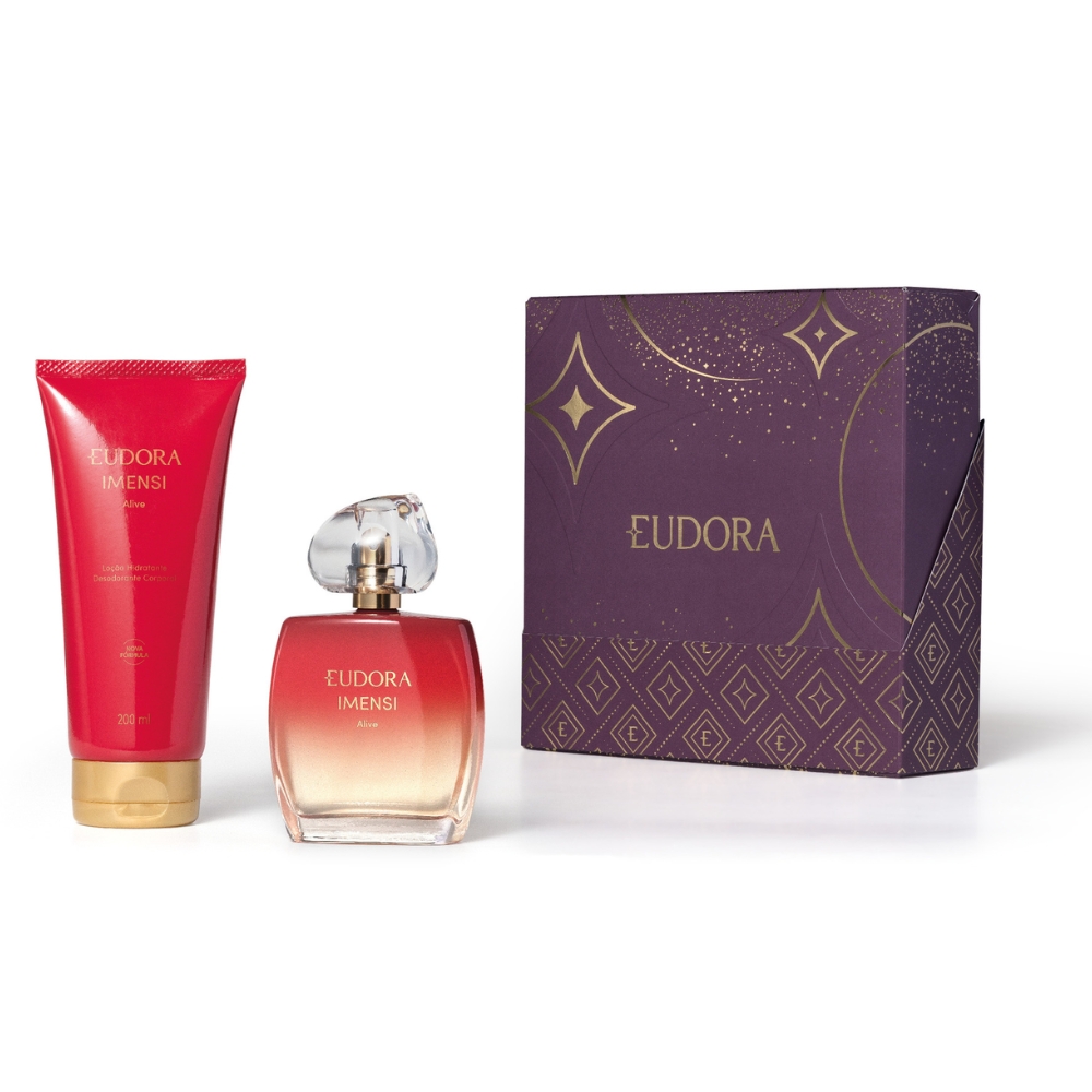 Frasco oficial do perfume EUD KIT IMENSI ALIVE DEO COL100ML+LOC CPO 200ML