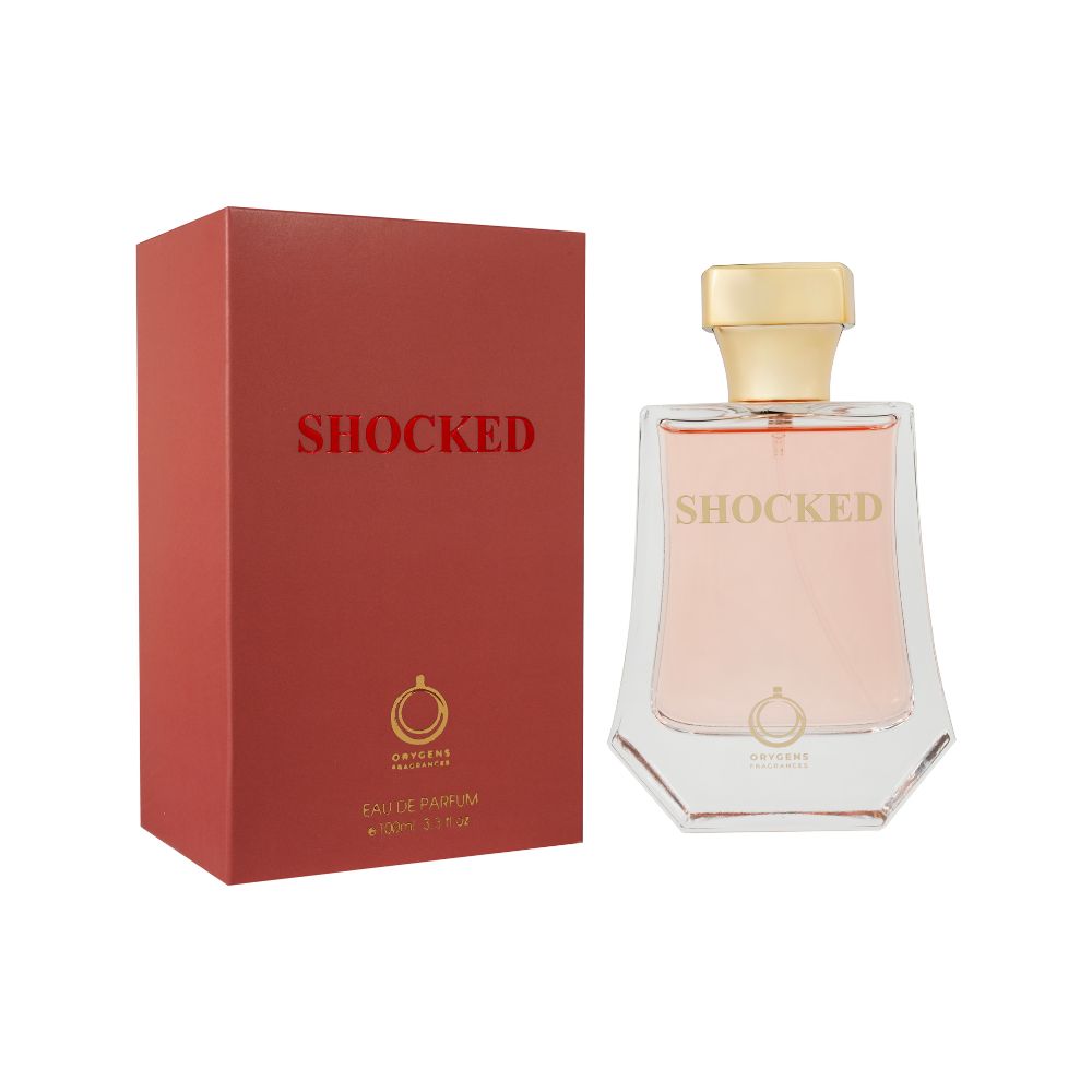 Frasco oficial do perfume ORYGENS FRAG SHOCKED EDP 100ML