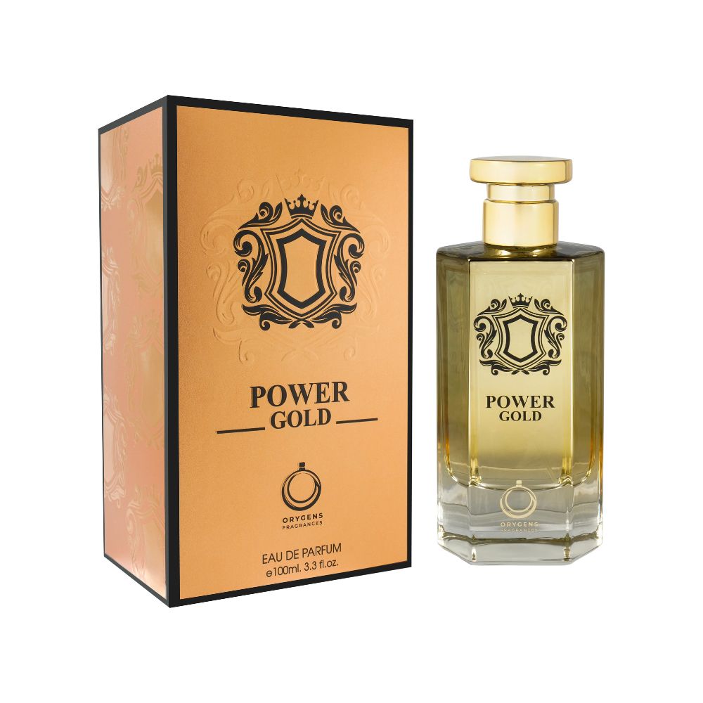 Frasco oficial do perfume ORYGENS FRAG POWER GOLD EDP 100ML
