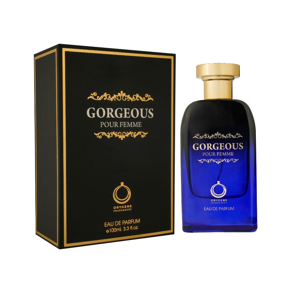 Frasco oficial do perfume ORYGENS FRAG GORGEOUS EDP 100ML
