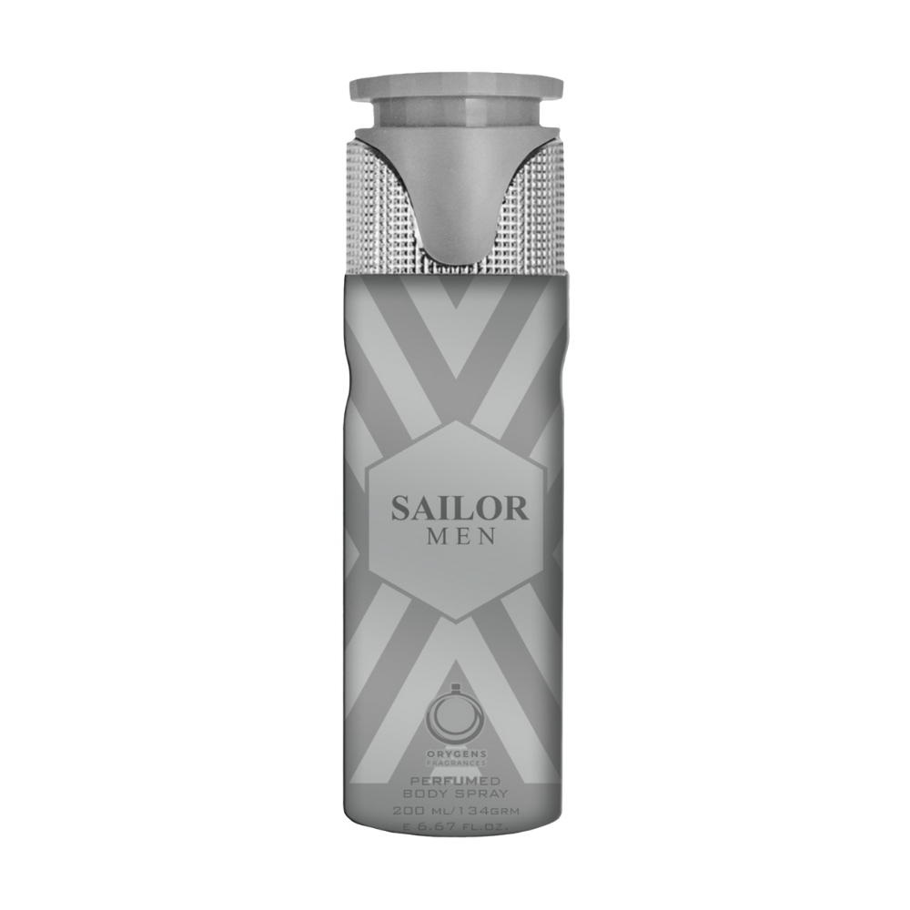Frasco oficial do perfume ORYGENS BODY SPRAY SAILOR MEN 200ML
