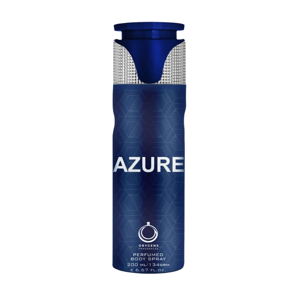 Frasco oficial do perfume ORYGENS BODY SPRAY AZURE 200ML