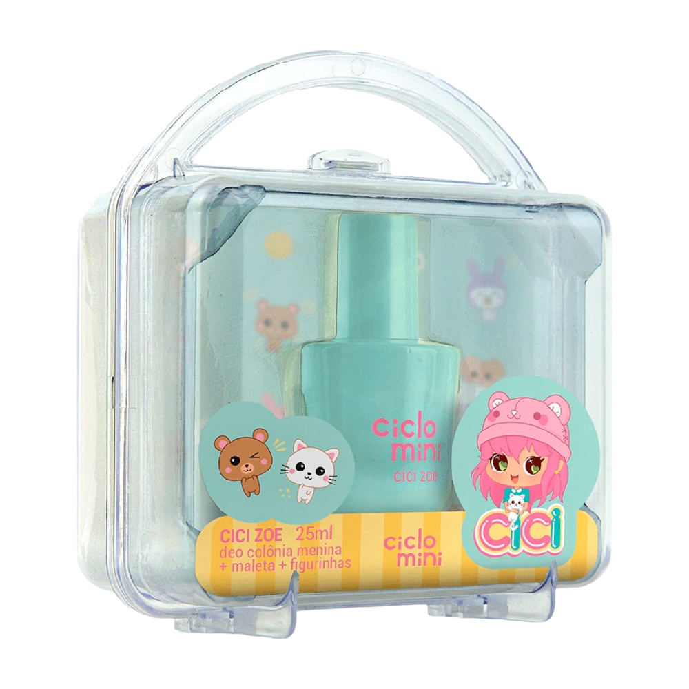 Frasco oficial do perfume CICLO DEO COL CICI ZOE 25ML+MALETA