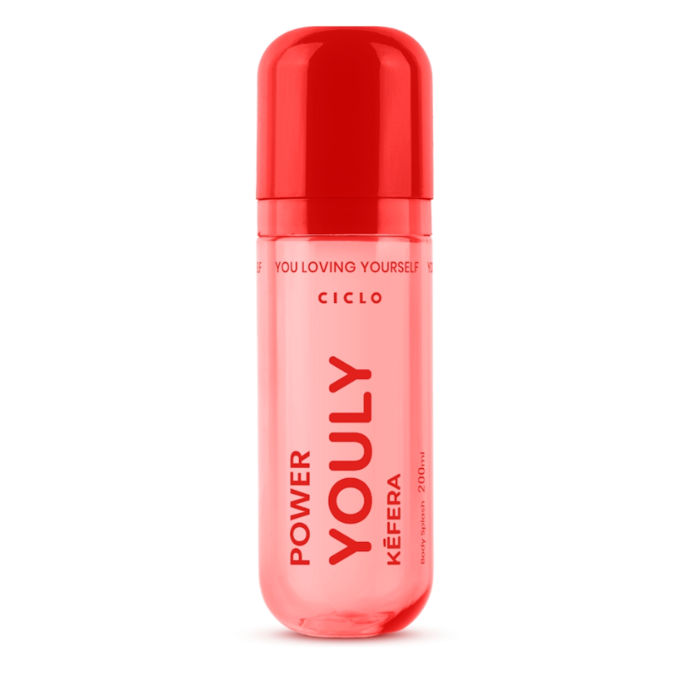 Frasco oficial do perfume CICLO YOULY KEFERA BODY SPLASH POWER 200ML