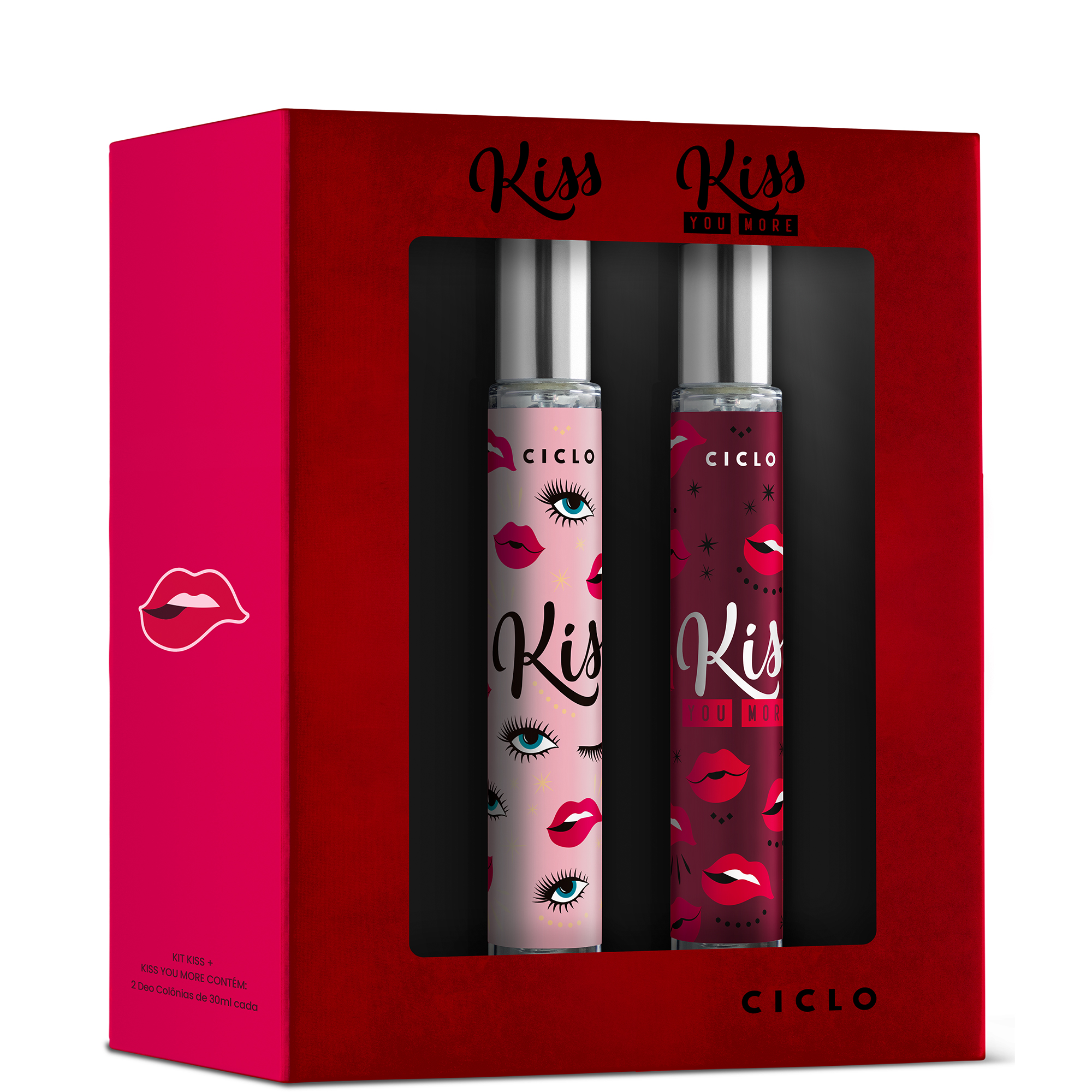 Frasco oficial do perfume COFFRET KISS 30ML+KISS YOU MORE 30ML