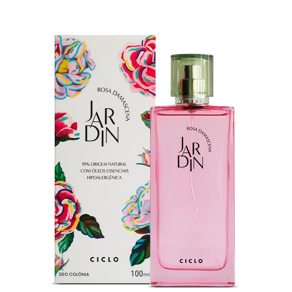 Frasco oficial do perfume CICLO JARDIN DEO COL ROSA DAMASCENA 100ML
