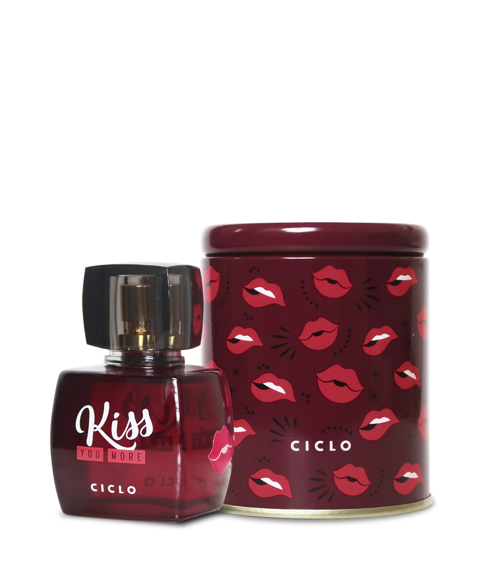 Frasco oficial do perfume CICLO DEO COL LATA KISS YOU MORE 50ML