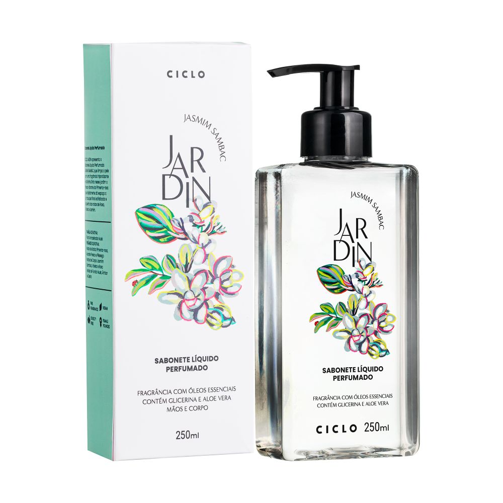 Frasco oficial do perfume CICLO JARDIN SAB LIQ JASMIM SAMBAC 250ML