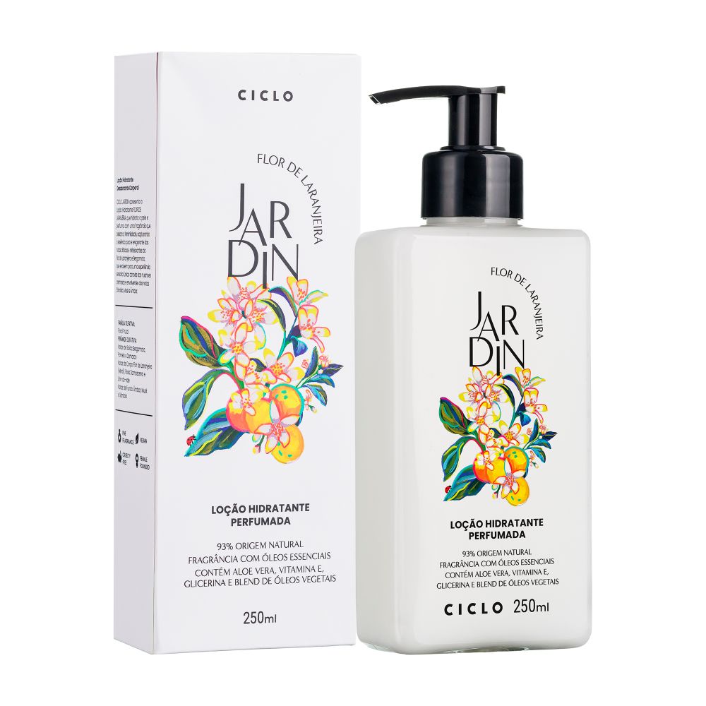 Frasco oficial do perfume CICLO JARDIN LOC HIDRAT FLOR DE LARANJEIRA 250ML