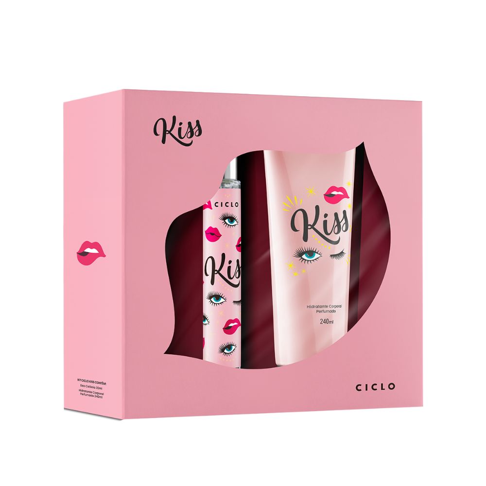 Frasco oficial do perfume COFFRET KISS DEO COL 30ML+HIDRAT 240ML