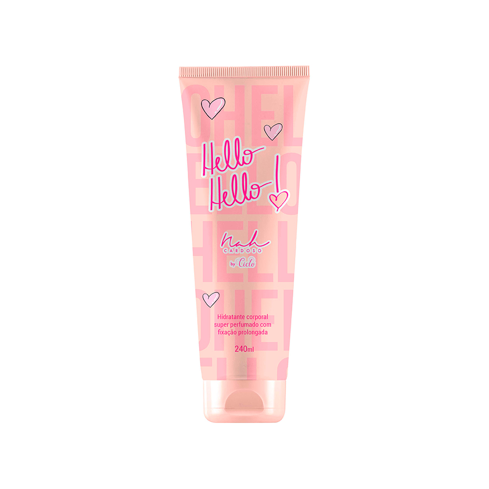 Frasco oficial do perfume CICLO LOC HIDRAT NAH HELLO HELLO 240ML
