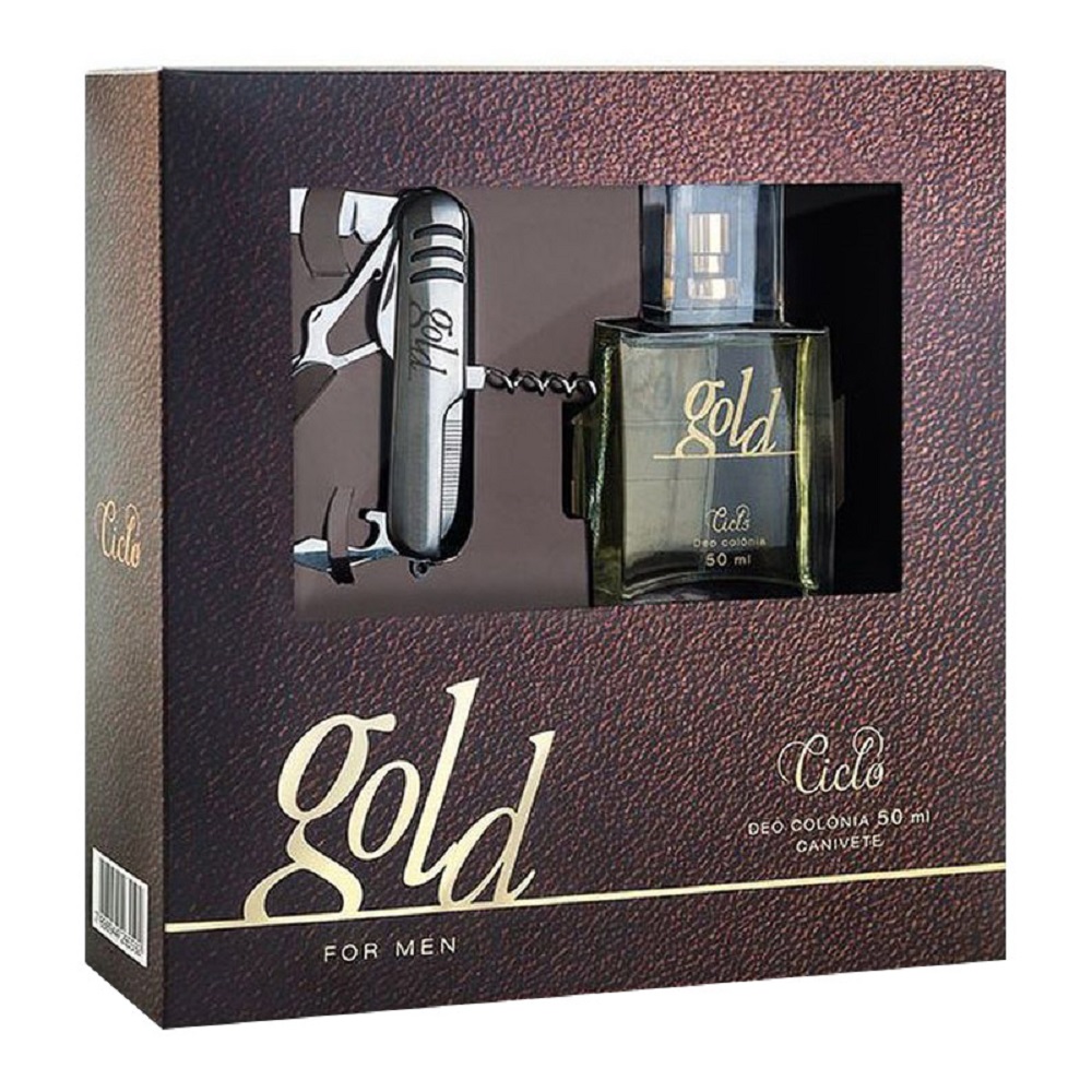 Frasco oficial do perfume COFFRET GOLD DEO COL 50ML+CANIVETE