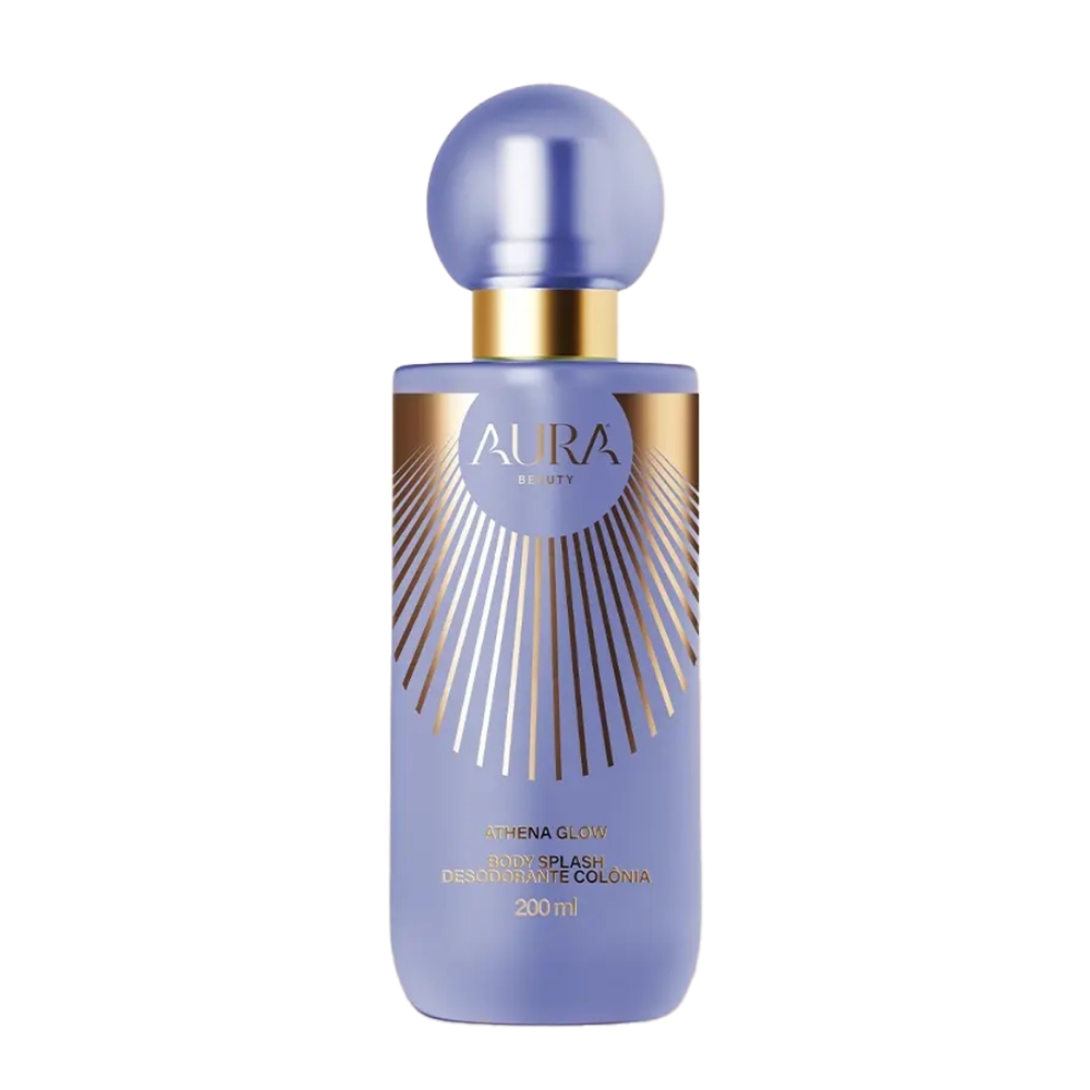 Frasco oficial do perfume AURA ATHENA GLOW BODY SPLASH 200ML