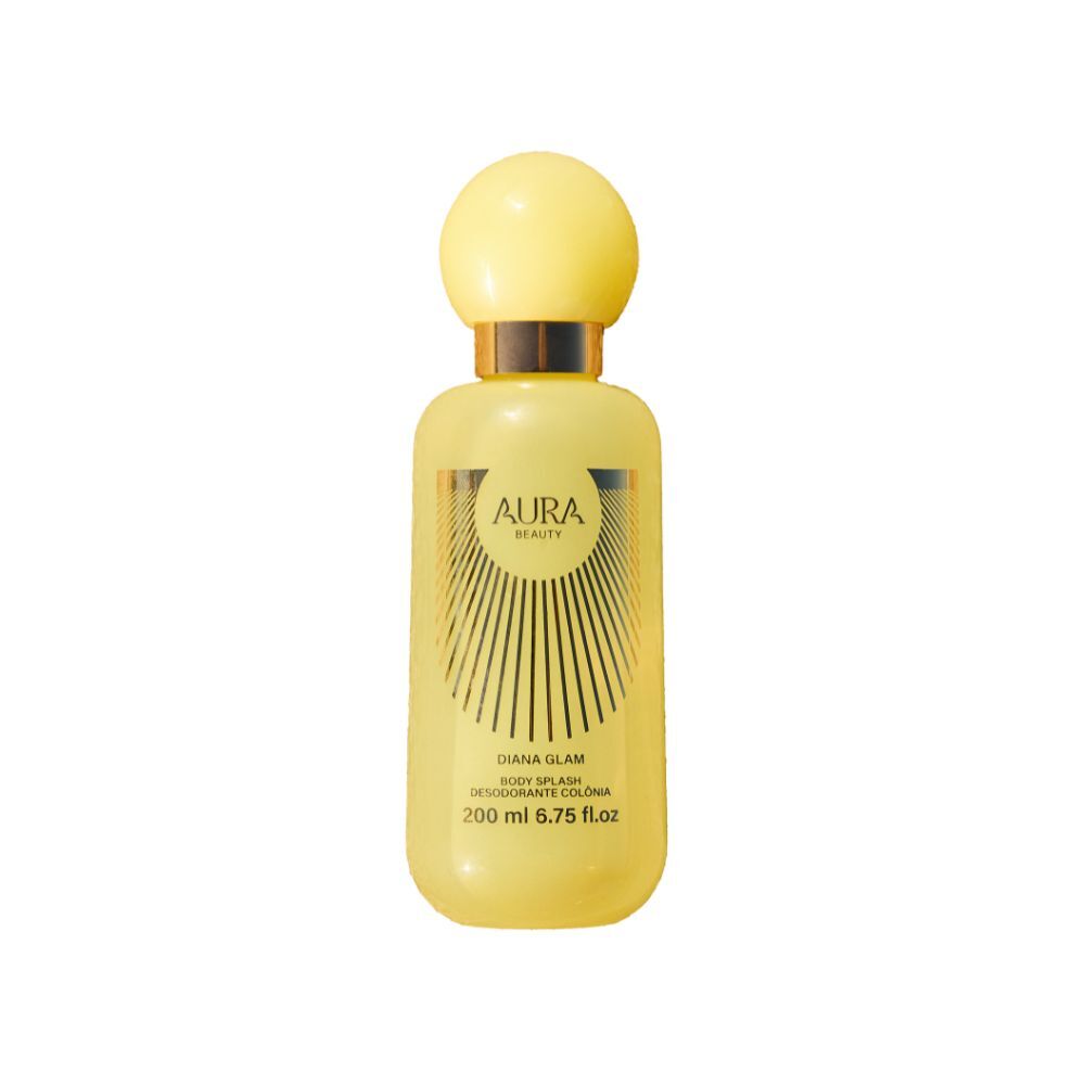 Frasco oficial do perfume AURA DIANA GLAM BODY SPLASH 200ML