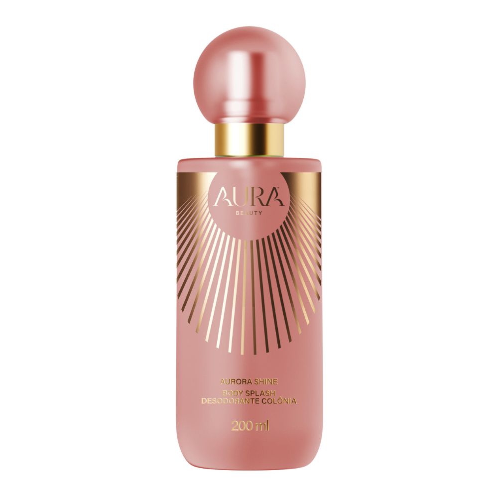 Frasco oficial do perfume AURA AURORA SHINE BODY SPLASH 200ML