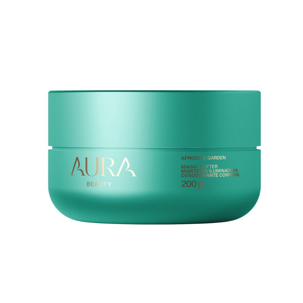 Frasco oficial do perfume AURA AFRODITE GARDEN MANTEIGA ILUM CORPO 200G