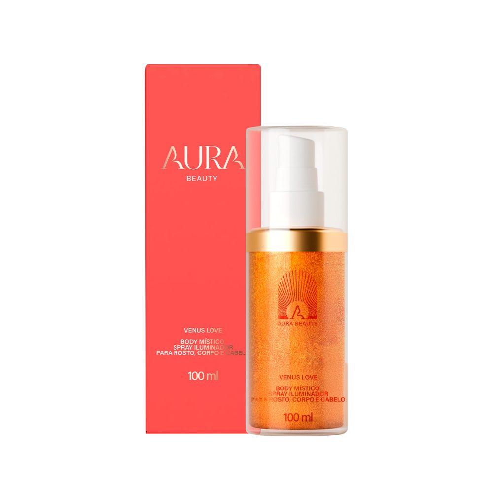 Frasco oficial do perfume AURA VENUS LOVE BODY MISTICO SPRAY ILUMIN 100ML