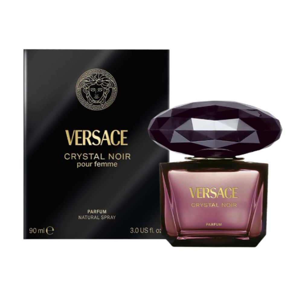 Frasco oficial do perfume VERSACE CRYSTAL NOIR PARFUM 90ML