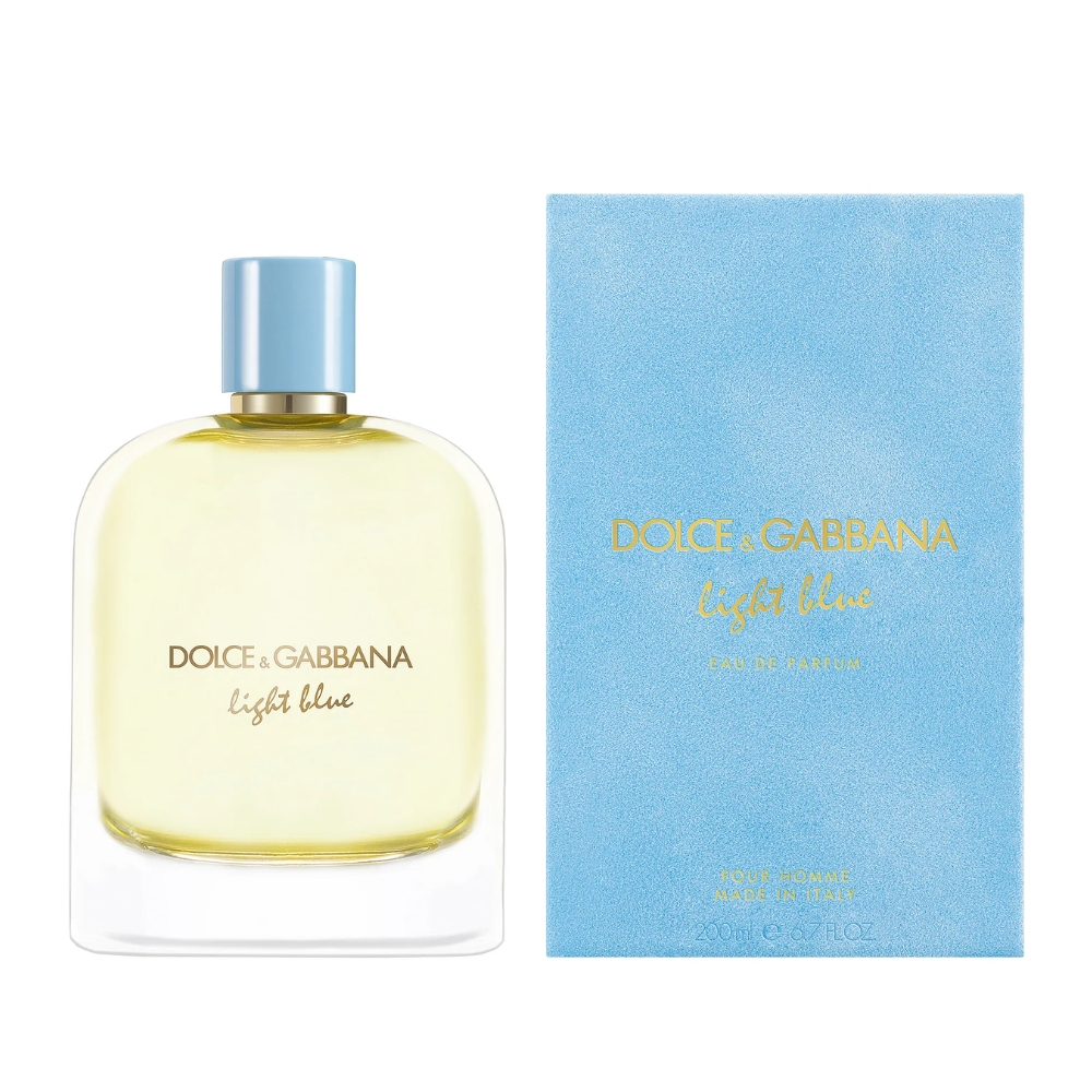 Frasco oficial do perfume DG LIGHT BLUE POUR HOMME EDP 200ML