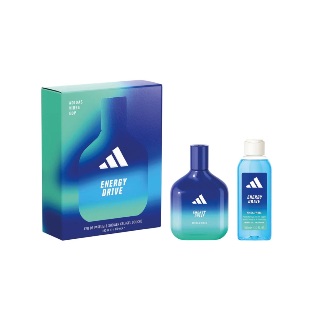 Frasco oficial do perfume *COFFRET ADIDAS VIBES ENERGY DRIVE EDP100ML+SG100ML