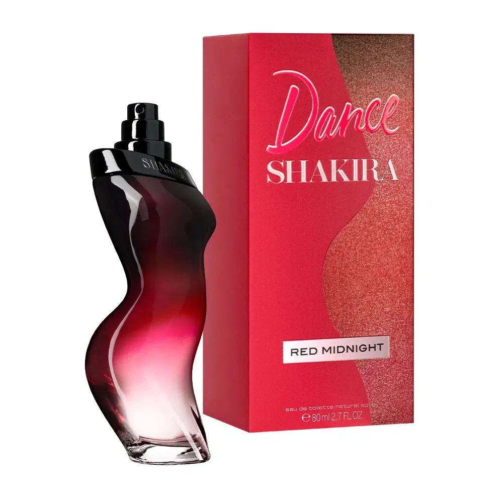 Frasco oficial do perfume SHAKIRA DANCE RED MIDNIGHT EDT 80ML