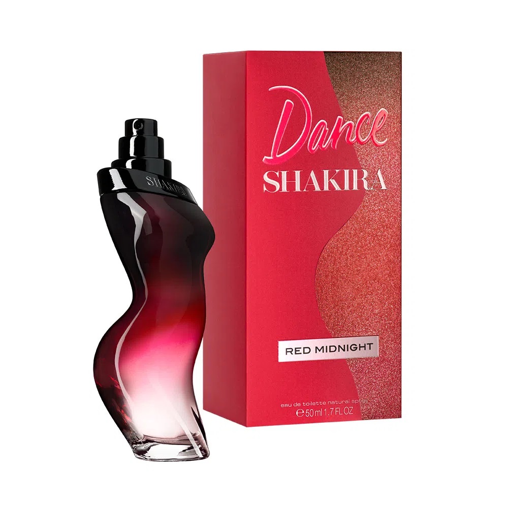 Frasco oficial do perfume SHAKIRA DANCE RED MIDNIGHT EDT 50ML