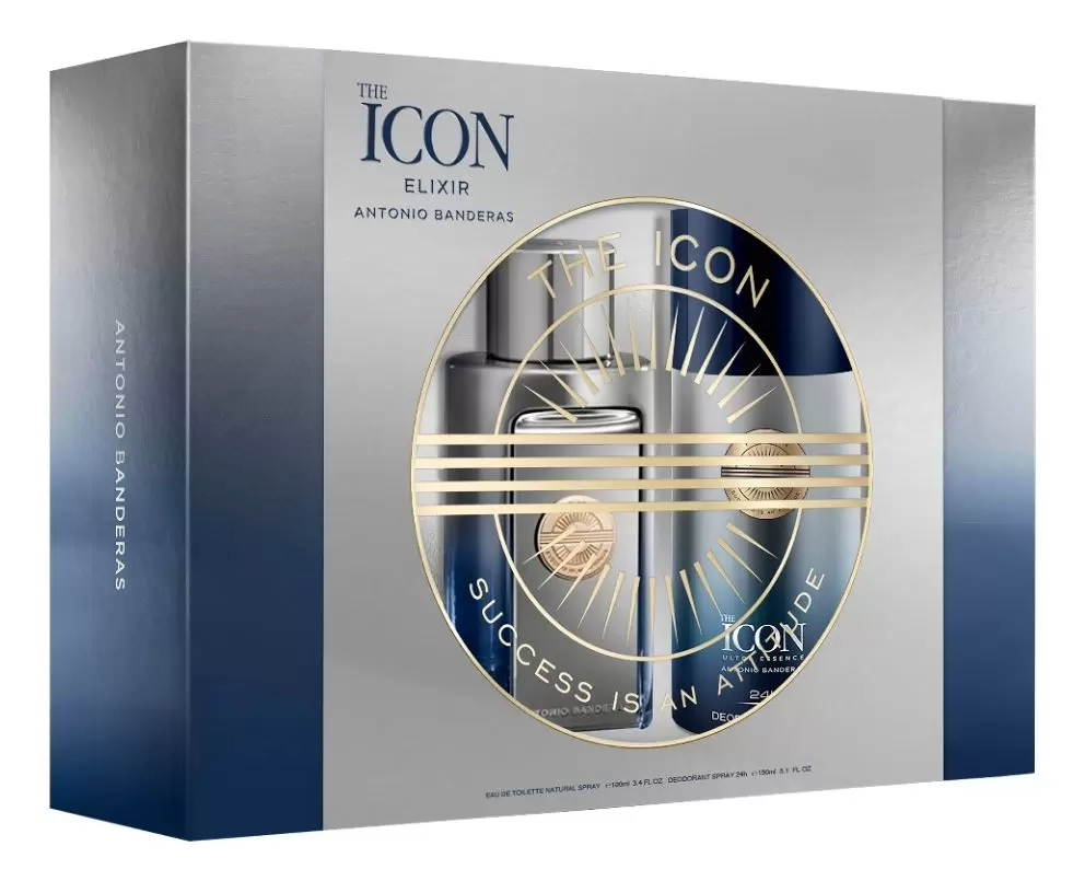 Frasco oficial do perfume COFFRET AB THE ICON ELIXIR MEN EDP 100ML+DEO150ML
