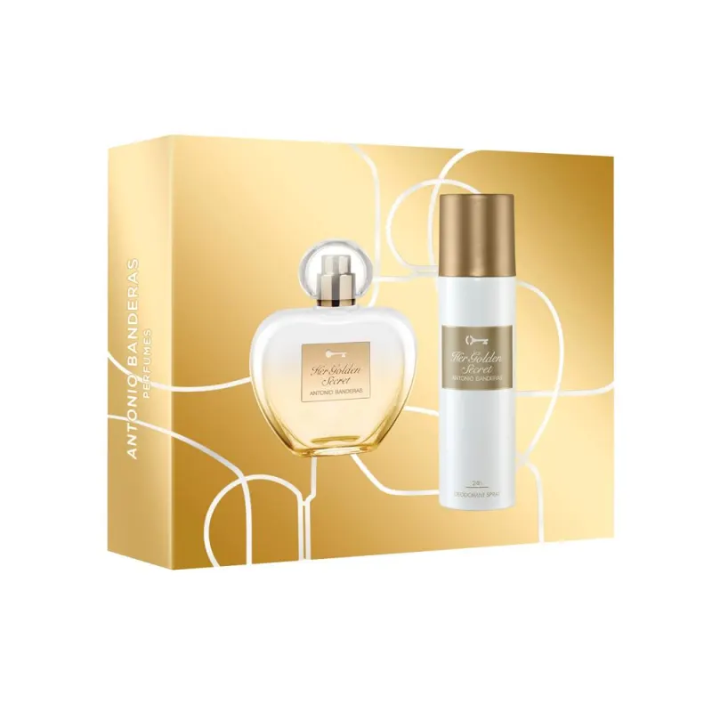 Frasco oficial do perfume *COFFRET AB HER GOLDEN SECRET EDT 80ML+DEO 150ML