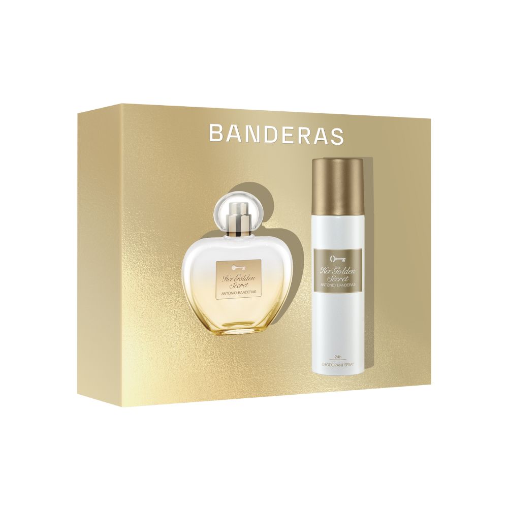 Frasco oficial do perfume COFFRET AB HER GOLDEN SECRET EDT 80ML+DEO 150ML