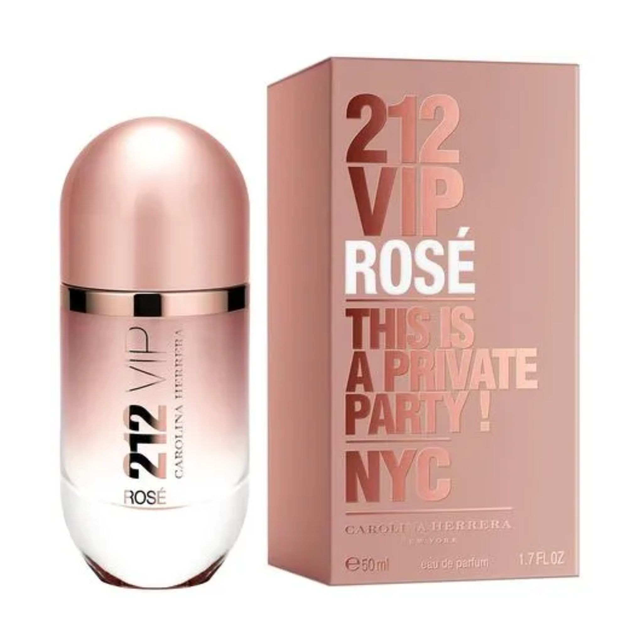 Frasco oficial do perfume CH 212 VIP ROSE EDP 50ML