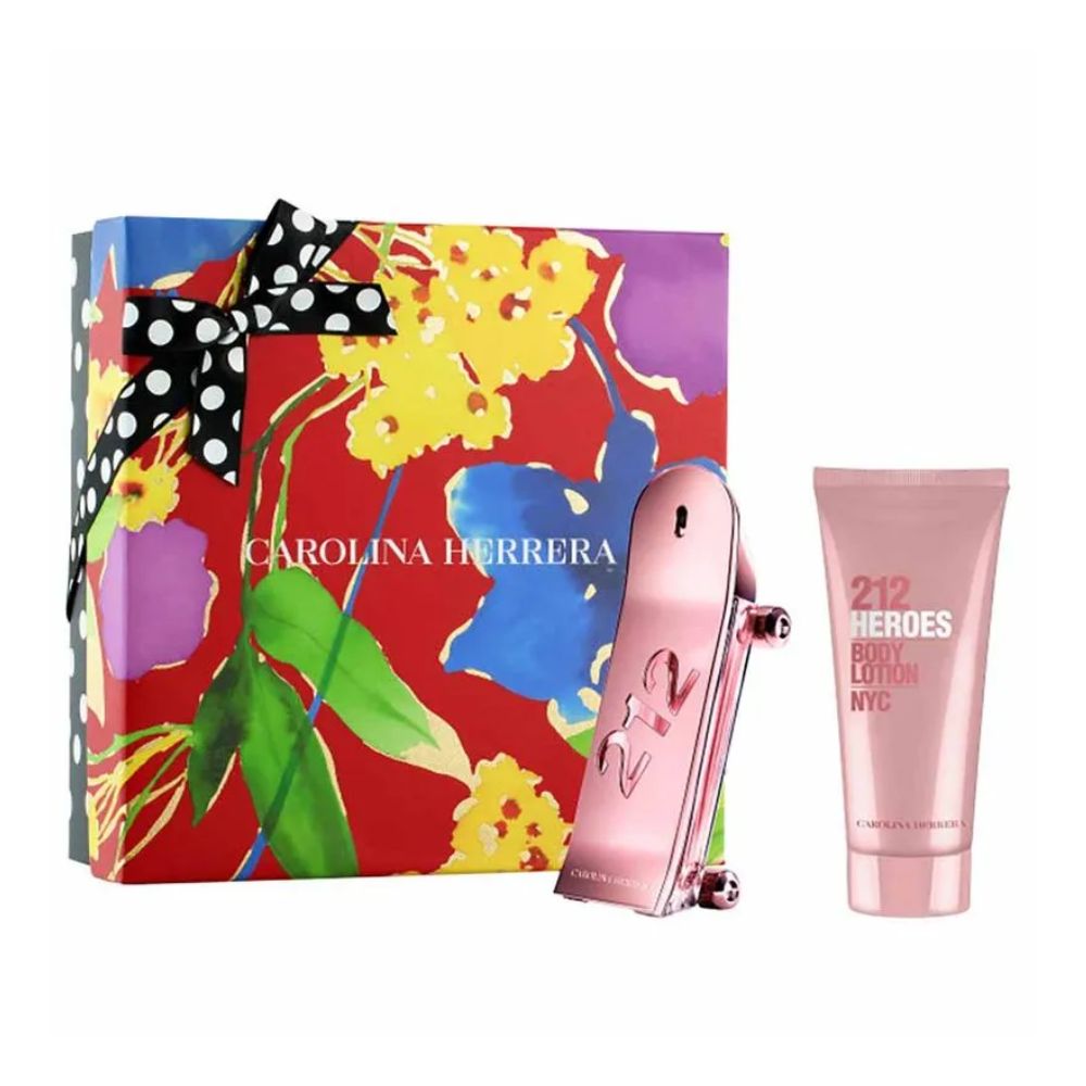 Frasco oficial do perfume COFFRET CH 212 HEROES FOR HER EDP 80ML+BL100ML
