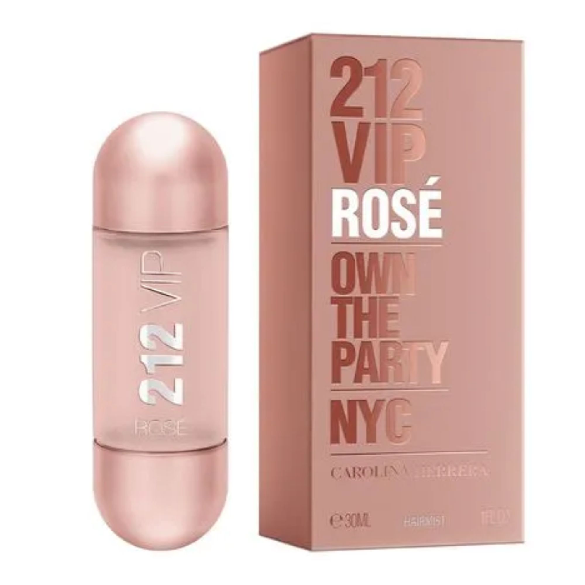 Frasco oficial do perfume CH 212 VIP ROSE HAIR MIST 30ML