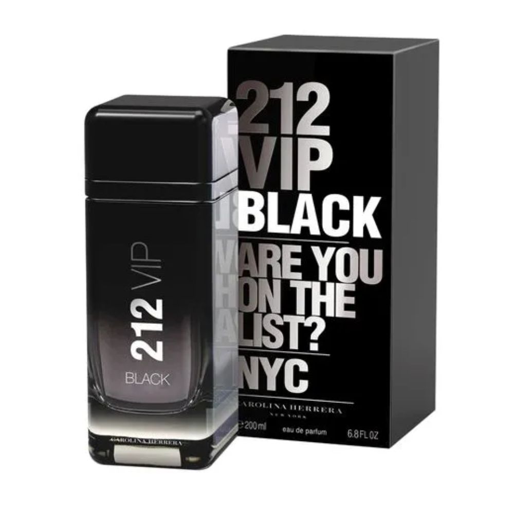 Frasco oficial do perfume CH 212 VIP BLACK MEN EDP 200ML