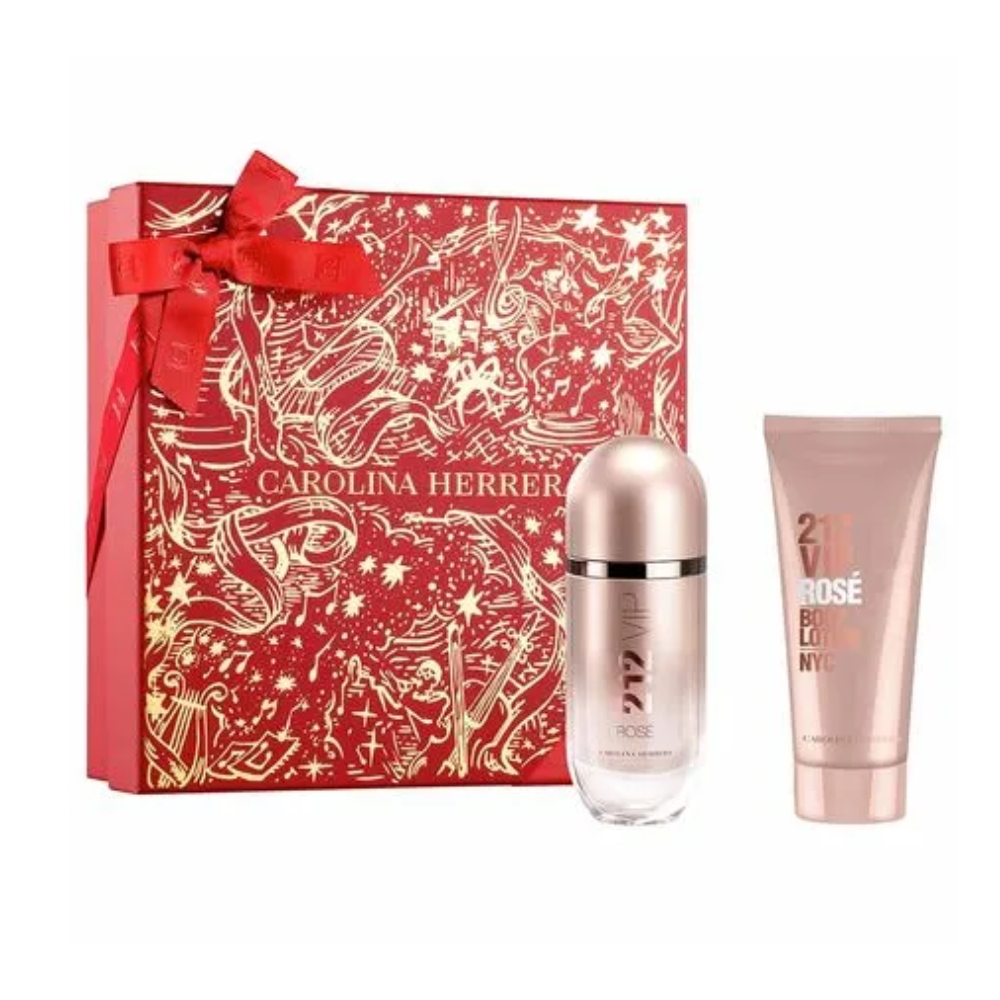 Frasco oficial do perfume COFFRET CH 212 VIP ROSE EDP 80ML+BL 100ML