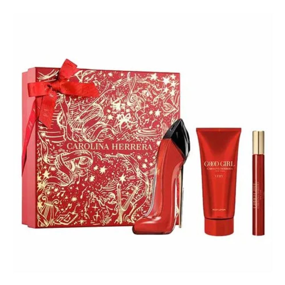 Frasco oficial do perfume COFFRET CH VERY GOOD GIRL EDP 80ML+EDP 10ML+BL 100ML