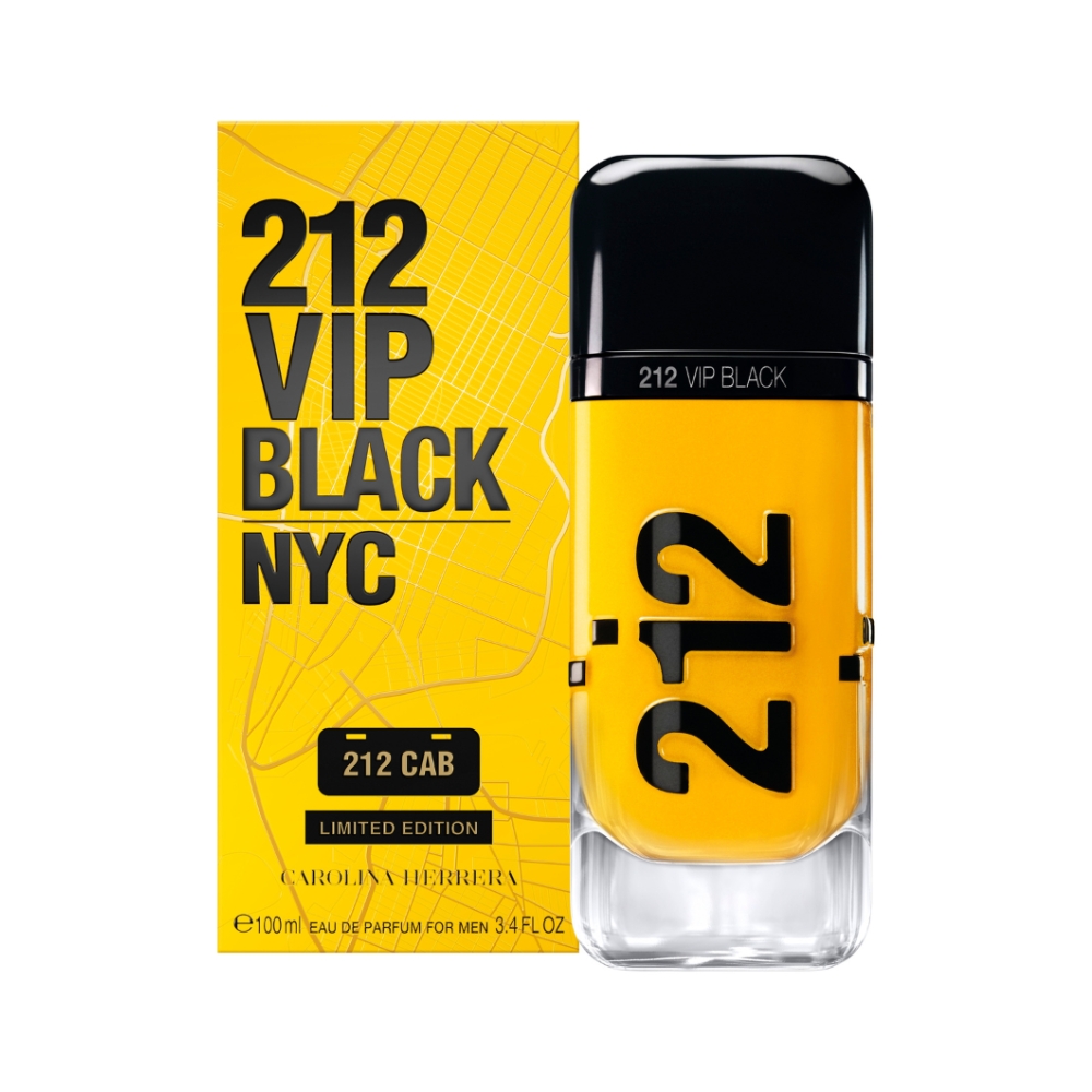 Frasco oficial do perfume CH 212 VIP BLACK CAB EDP 100ML