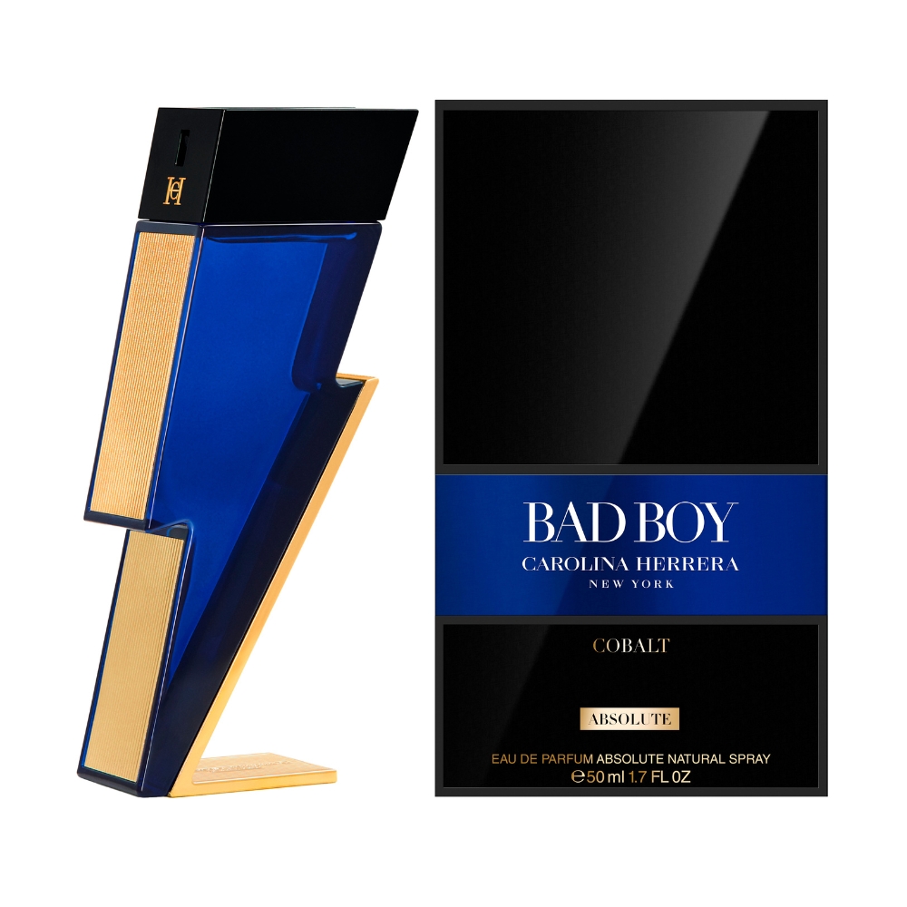 Frasco oficial do perfume CH BAD BOY COBALT ABSOLUTE EDP 50ML